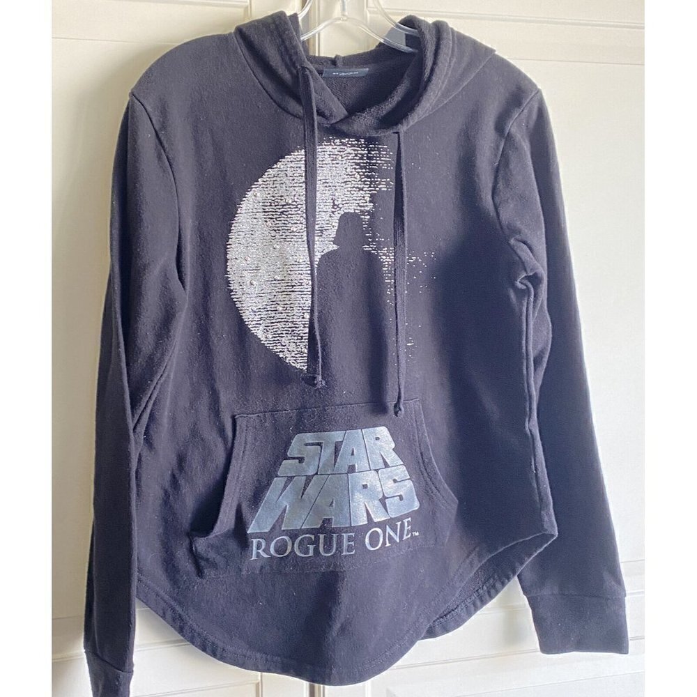 Star Wars Disney Parks Black Hoodie Rogue One Women’s Size Small‎
